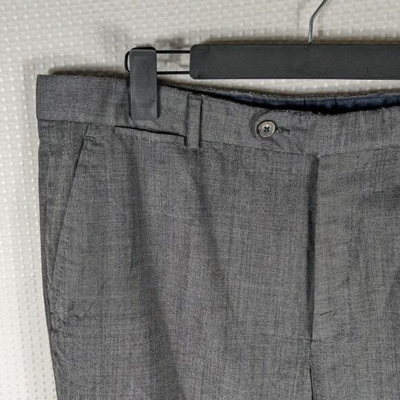 Carolina Herrera Pants 38x27 Mens Gray Wool Dress Slacks Made In Spain Flawed - Picture 2 of 6